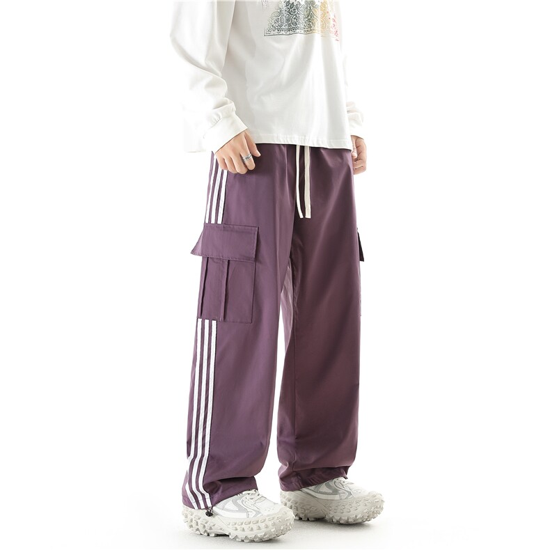 校服裤子条纹直筒宽松速干冲锋工装裤KZ10-P55,男装休闲裤,星座310A-4