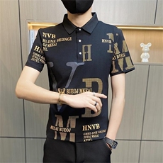 PL011-特P35男衬衫领polo衫青年潮翻领短袖T恤男士修身打底汗衫，男装Polo衫，电商D310B