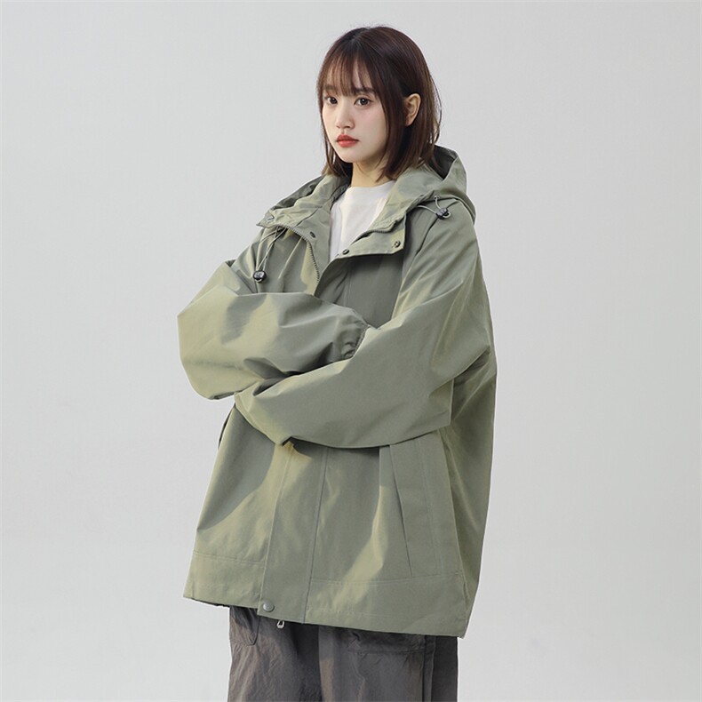 女模山系机能风连帽秋季宽松冲锋衣夹克外套男女2588TP45,男装夹克,电商A247