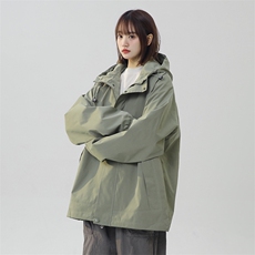女模山系机能风连帽秋季宽松冲锋衣夹克外套男女2588TP45，男装夹克，电商A247