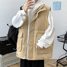冬款加棉加厚背心棉服港风纯色立领马甲外套男士8156-P95控价118，男装背心/马甲，电商A441-1