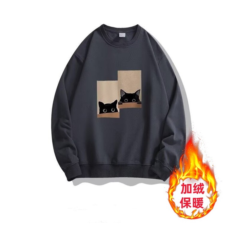 1506A/GB60650/P39新款美式休闲男女猫咪印花潮流圆领卫衣1,男装卫衣,星座1506A