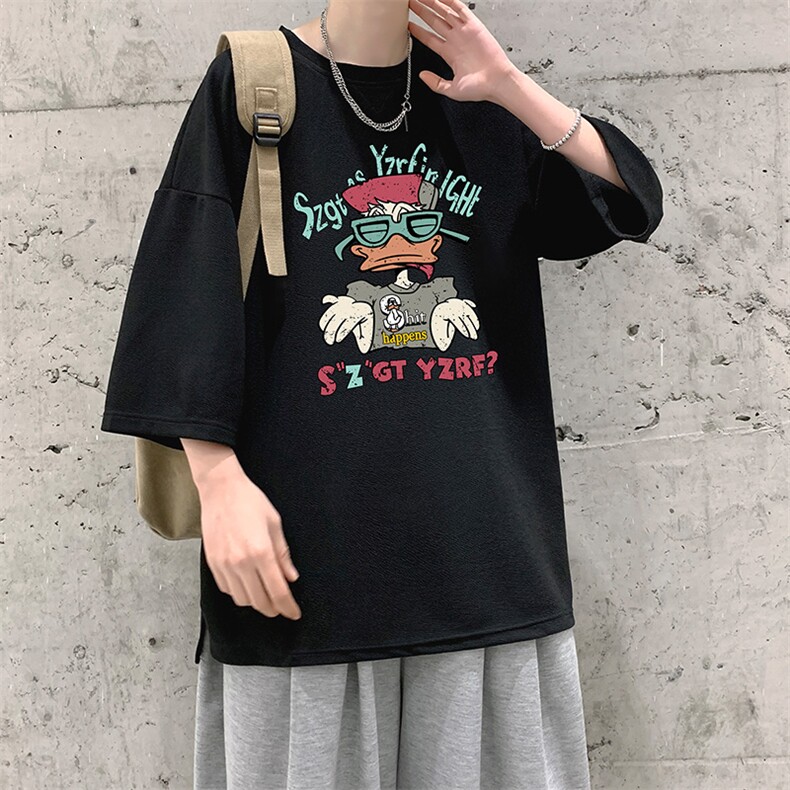 冰丝七分袖t恤男大码五分袖男短袖男中袖Q11380-P30,男装T恤,电商A040