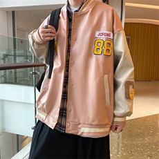 复古卡通刺绣棒球服皮夹克外套A68P65，男装夹克，星座1116-2