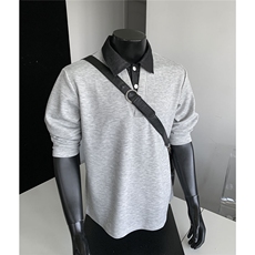 抖音！秋季新品长袖T恤美式正肩V领假两件卫衣男TX225-特P32，男装T恤，电商C213(原B265)