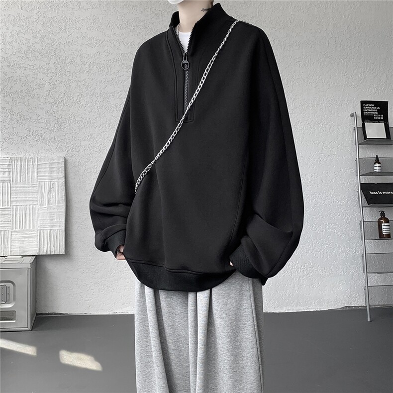 现货WY5532-P46特M-5XL高品质解构拉链立领卫衣,男装卫衣,电商D232