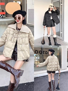 [现货]羽绒服拼接毛线领，两色，两码,女装羽绒服,依柏璐(1F)