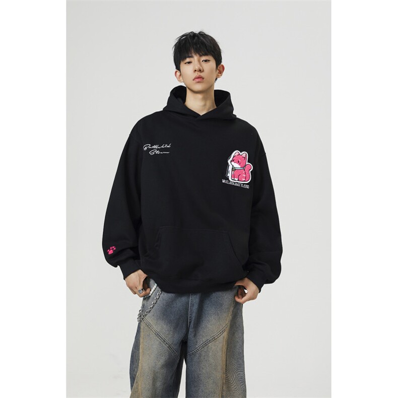 万针刺绣结构设计重磅秋冬全棉高品质美式高街连帽卫衣外套Y7697，女装短外套，电商A486-1