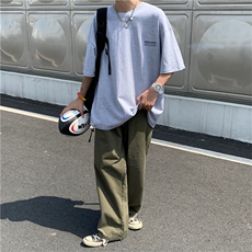 夏季情侣反光字母印花短袖港风百搭T恤纯棉上衣男/D325T28P25，男装T恤，电商D325