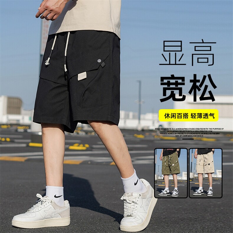 夏季加大加肥美式工装短裤男港风潮流凉感休闲五分裤YY2409-P38图片