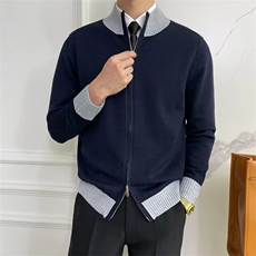 秋冬半拉链毛衣男套头半高领休闲潮牌日系港风百搭学生针织衫外套，男装针织衫/毛衣，星座506A