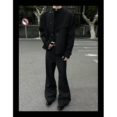 W11045-P78网图现货春新中式立领西服外套解构斜门襟设计感夹克，男装夹克，星座1608