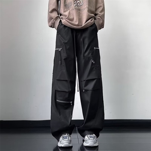 工装裤男2024新款垂感宽松直筒休闲裤春秋季美式阔腿裤 K7416-P50图片