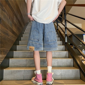 INS美式高街潮流反穿宽松休闲水洗牛仔短裤B315-K24085-特p35图片