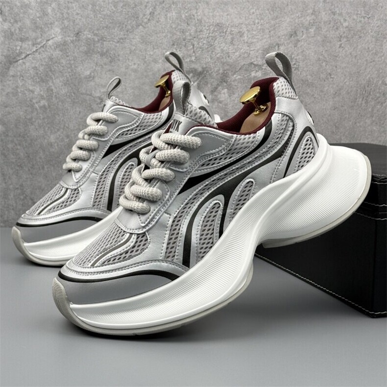 A1122-P285夏季新款透气网面鞋厚底增高老爹鞋百搭运动休闲鞋男，男鞋休闲鞋，星座1407-6