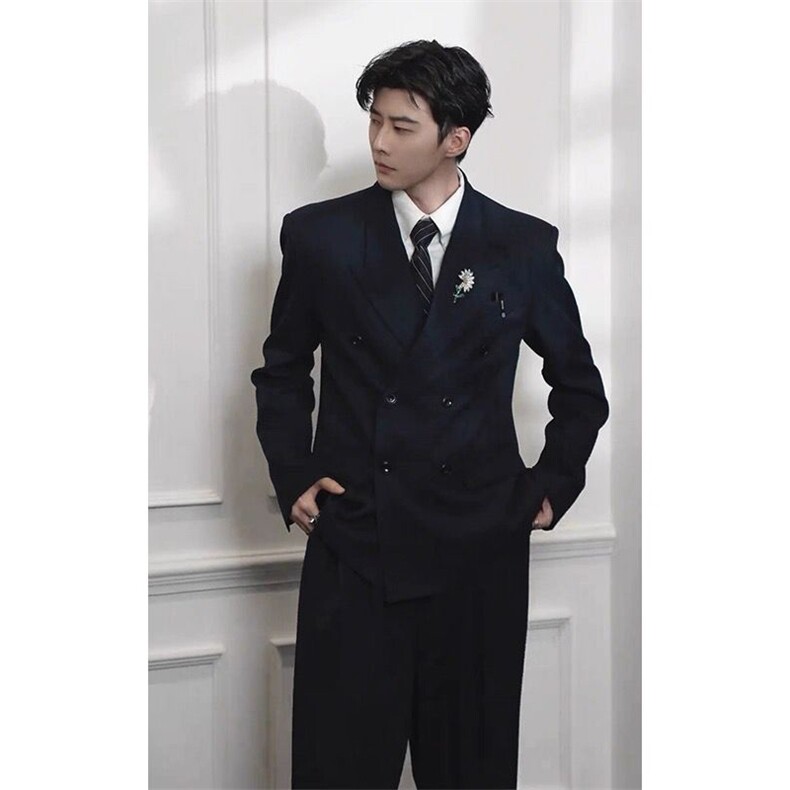 权志龙GD同款双排扣西装休闲西服西裤套装男潮TZ331上衣135裤子70，男装西服，电商B267