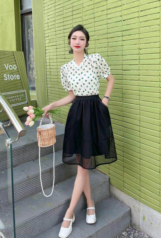 洋气款，波点套装裙，两色、三个尺码，女装职业装，依柏璐(1F)