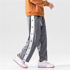 2021秋季新无影墙大码男日系秒脱排扣拼接九分休闲裤卫裤K2100P45，男装休闲裤，电商A001