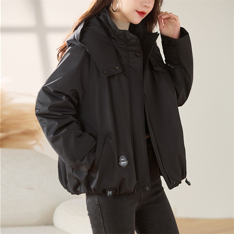 派克羽绒服女冬季2024新款小个子短款休闲高端防风保暖白鸭绒外套,女装羽绒服,丽影随形
