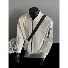 得物二开男士夹克飞行服潮流棒球领外套茄克男装A266-JK8017-P33，男装夹克，电商A266