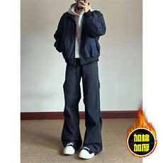 现货秋冬季美拉德立领飞行立领夹克boxy棉衣美式高街加厚加棉外套，男装夹克，电商A486-1