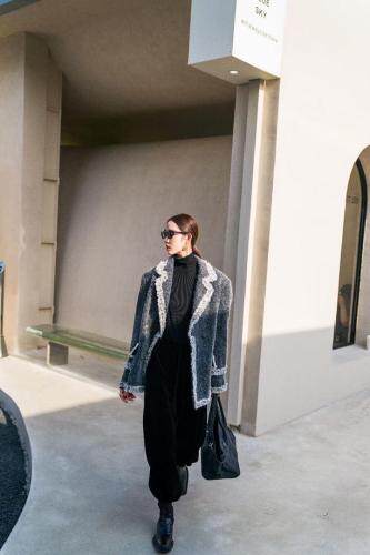 冬季热卖款灰色小香风镶边西服外套，女装，AUDREY WANG