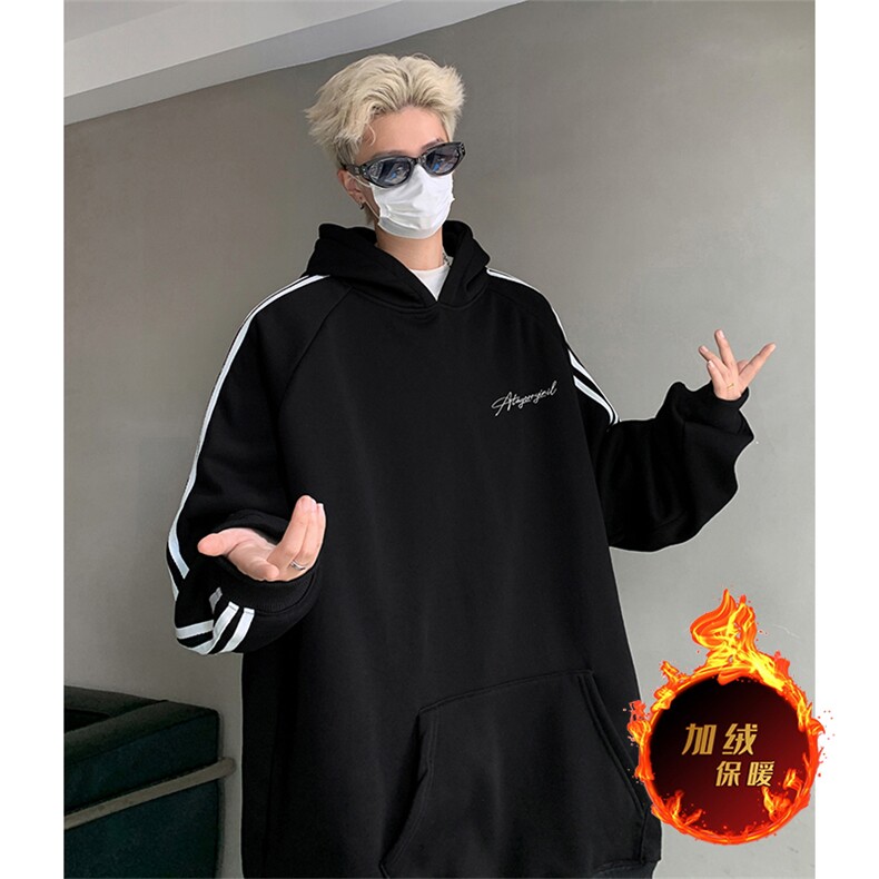 抖音得物供货提供视频秋冬重磅美式宽松织带连帽卫衣0614,男装卫衣,电商A486
