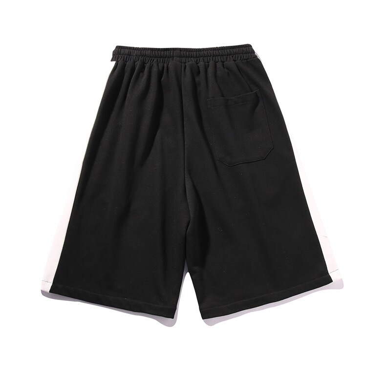 白底2023夏季新款拼色短裤港风印花休闲五分裤DK202P25控38,男装休闲裤,电商A247-1