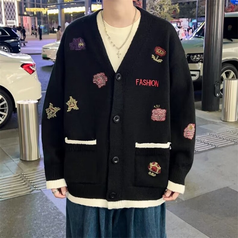 美式毛衣男慵懒风休闲针织衫 M317 P50图片