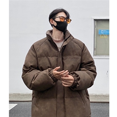 港风PU皮复古做旧设计钢印棉衣男MY77096P130控198抖控228，男装棉衣，星座227-7