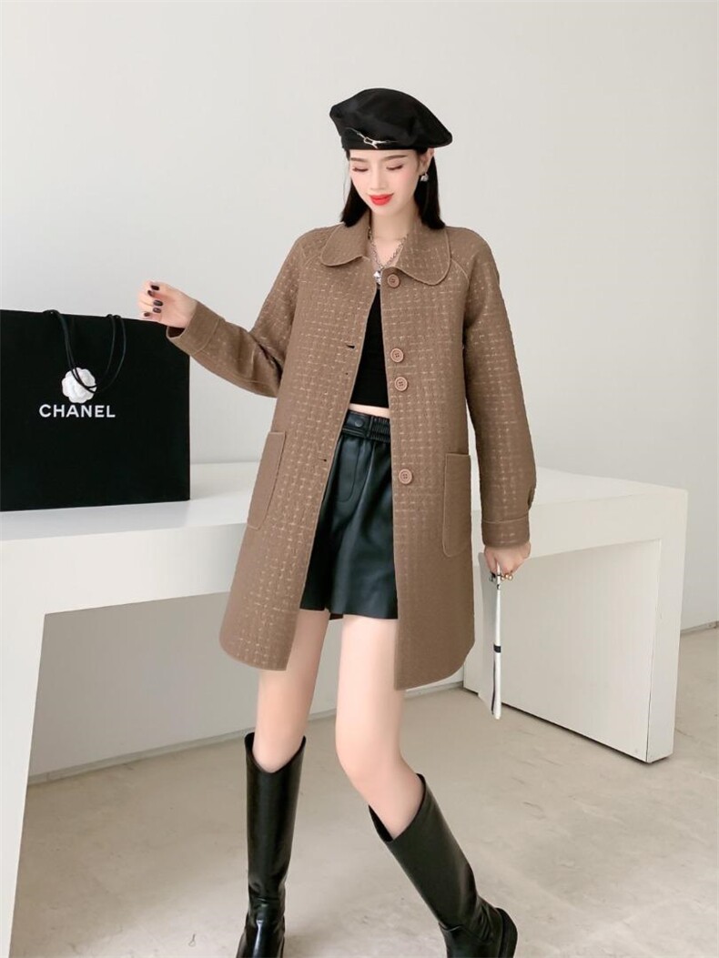 长款菠萝尼大衣，其它，千格万姿