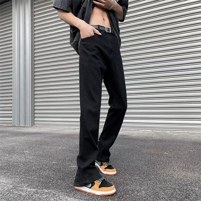 美式vibe裤子高街水洗牛仔裤男设计感小众拉链裤NK685P45,男装牛仔裤,星座1116-2