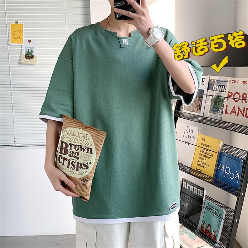 数据款！仿纯短袖t恤男新款绣花百搭宽松潮流休闲TC3019-P25图片