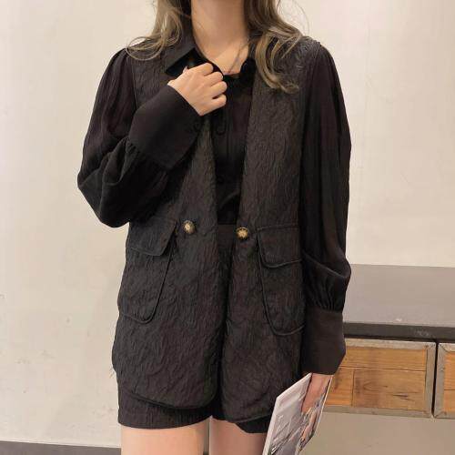 【现货】马甲短裤两件套，女装马夹，欧洛佛