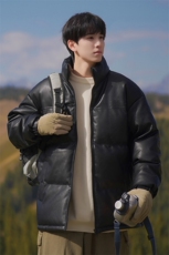 特批P70无差价冬款立领PU皮棉服外套男士防泼水保暖大码棉衣M2916，男装棉衣，电商A001-1