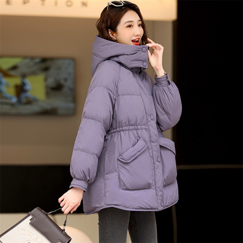 2024冬装新款时尚百搭潮流气质中长款休闲减龄羽绒服外套女图片
