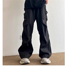 现货时尚美式薄款休闲微喇裤潮牌遛弯裤速干显瘦微喇休闲裤男女裤，男装休闲裤，星座218-1（原230）