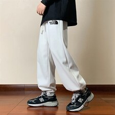华夫格运动裤男大码抽绳休闲裤卫裤HK78232-P35加绒款P45，男装休闲裤，电商A040