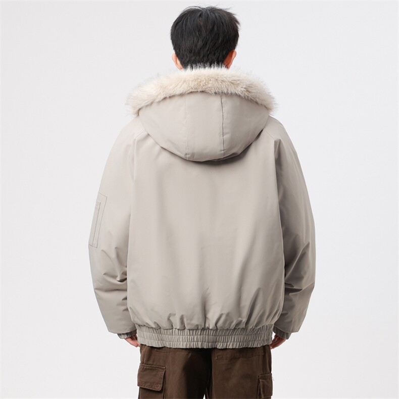 自家图有视频复古加绒毛领外套棉衣新款连帽派克棉服M2572p95,男装棉衣,电商D315