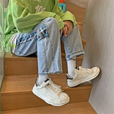 春秋牛仔裤男潮流宽松直筒格子阔腿裤潮牌百搭休闲裤子k298-p45图片