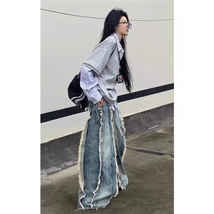 有货。假两件条纹polo领长袖t恤女休闲百搭上衣WB633-P55图片