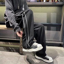 潮牌复古情侣直筒休闲裤男街头宽松百搭阔腿垂感运动长裤E204-p30，男装休闲裤，星座1008