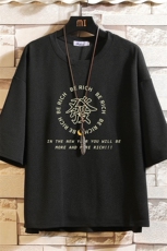 Q11163-P30春夏季七分袖t恤男大码五分袖男短袖中袖砖墙挂拍，男装T恤，电商A040A