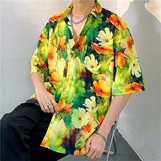 夏威夷风三亚泰旅游短袖花衬衫男沙滩服T5101-P26，男装衬衫，星座1109-3