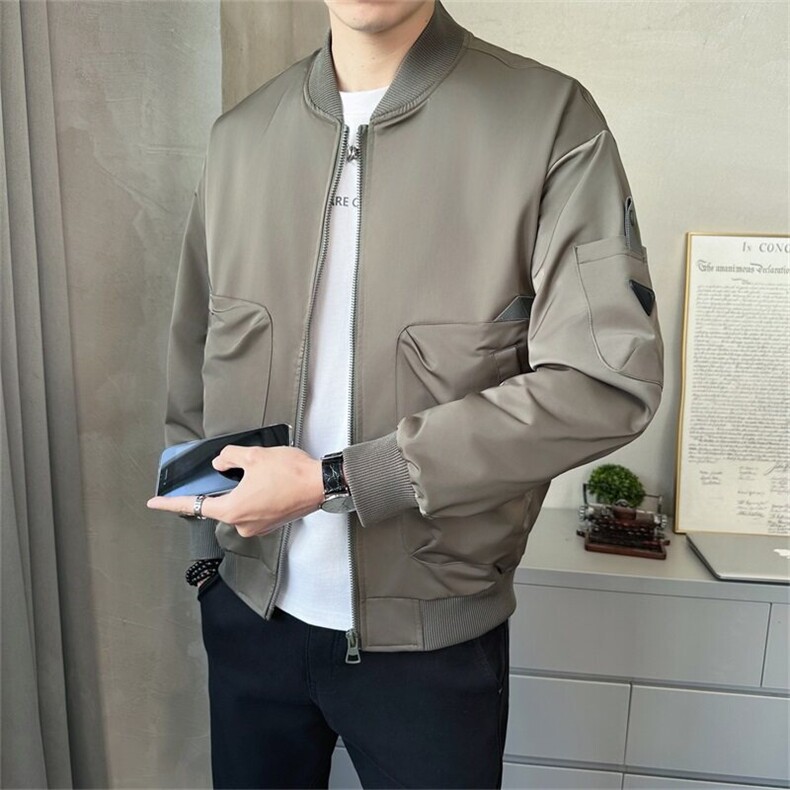 2025春季新款夹克外套店主风时尚棒球领上衣男JK198-P98，男装夹克，电商A413