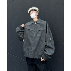 24街头潮流宽松机车皮衣痞帅高级感PU皮夹克外套-PYF10，男装夹克，星座1002-2