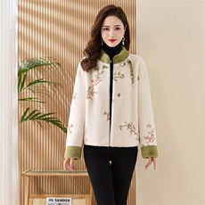 新中式短款貂绒皮草外套国风女装2023秋冬季新款皮毛一体加厚上衣，女装皮草，鑫鑫美