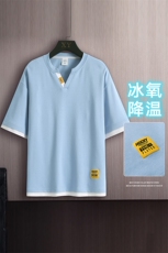 冰氧仿棉短袖木板挂拍体恤休闲百搭假两件男上衣TC3153-P28控48，男装T恤，星座717