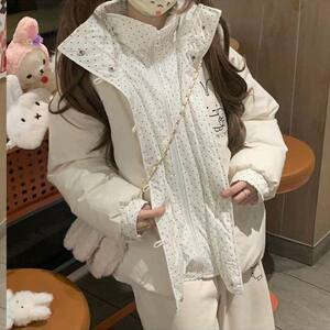 1506A/G79350/P94卡通甜爱风连帽棉服女学生保暖棉衣面包服图片