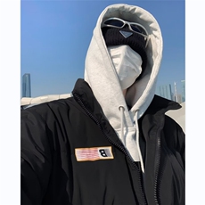美式字母面包服棉服女冬潮牌街头宽松情侣棉衣外套MF093-P88，男装棉衣，星座412-3